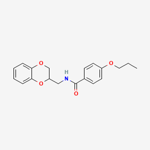 molecular formula C19H21NO4 B3939335 N-(2,3-dihydro-1,4-benzodioxin-3-ylmethyl)-4-propoxybenzamide 