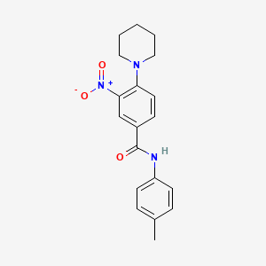 molecular formula C19H21N3O3 B3939414 N-(4-methylphenyl)-3-nitro-4-piperidin-1-ylbenzamide 