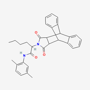 molecular formula C32H32N2O3 B3939767 N-(2,5-dimethylphenyl)-2-(16,18-dioxo-17-azapentacyclo[6.6.5.0~2,7~.0~9,14~.0~15,19~]nonadeca-2,4,6,9,11,13-hexaen-17-yl)hexanamide (non-preferred name) 
