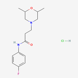 molecular formula C15H22ClFN2O2 B3939787 3-(2,6-dimethylmorpholin-4-yl)-N-(4-fluorophenyl)propanamide;hydrochloride 