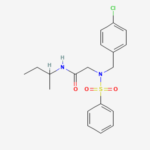 molecular formula C19H23ClN2O3S B3939861 N-butan-2-yl-N~2~-(4-chlorobenzyl)-N~2~-(phenylsulfonyl)glycinamide 