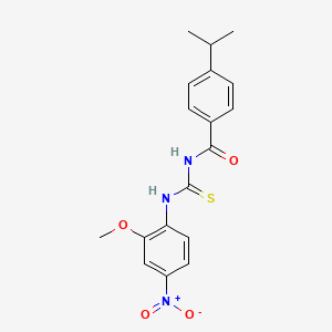 molecular formula C18H19N3O4S B3939944 N-[(2-methoxy-4-nitrophenyl)carbamothioyl]-4-(propan-2-yl)benzamide 