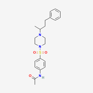 molecular formula C22H29N3O3S B3939986 N~1~-(4-{[4-(1-METHYL-3-PHENYLPROPYL)PIPERAZINO]SULFONYL}PHENYL)ACETAMIDE 