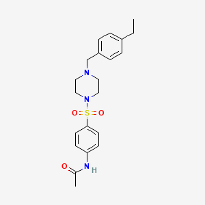 molecular formula C21H27N3O3S B3940029 N~1~-(4-{[4-(4-ETHYLBENZYL)PIPERAZINO]SULFONYL}PHENYL)ACETAMIDE 