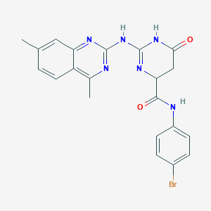 molecular formula C21H19BrN6O2 B3940071 N-(4-bromophenyl)-2-[(4,7-dimethylquinazolin-2-yl)amino]-6-oxo-1,4,5,6-tetrahydropyrimidine-4-carboxamide 