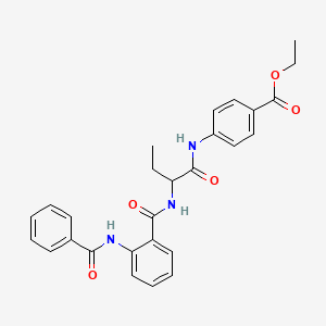 molecular formula C27H27N3O5 B3940138 Ethyl 4-[2-[(2-benzamidobenzoyl)amino]butanoylamino]benzoate 