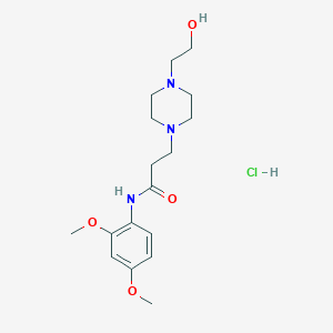 molecular formula C17H28ClN3O4 B3940148 N-(2,4-dimethoxyphenyl)-3-[4-(2-hydroxyethyl)piperazin-1-yl]propanamide;hydrochloride 
