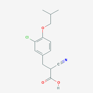molecular formula C14H16ClNO3 B3940228 3-[3-chloro-4-(2-methylpropoxy)phenyl]-2-cyanopropanoic acid 