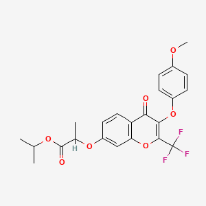 molecular formula C23H21F3O7 B3940321 Propan-2-yl 2-[3-(4-methoxyphenoxy)-4-oxo-2-(trifluoromethyl)chromen-7-yl]oxypropanoate 