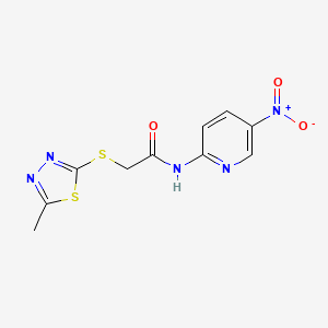 molecular formula C10H9N5O3S2 B3940407 2-[(5-methyl-1,3,4-thiadiazol-2-yl)sulfanyl]-N-(5-nitropyridin-2-yl)acetamide 