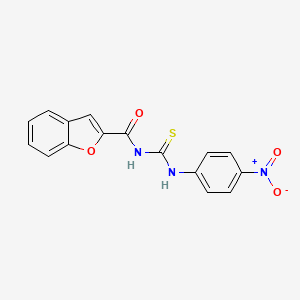 molecular formula C16H11N3O4S B3940456 N-[(4-nitrophenyl)carbamothioyl]-1-benzofuran-2-carboxamide 