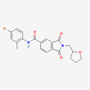 molecular formula C21H19BrN2O4 B3940680 N-(4-bromo-2-methylphenyl)-1,3-dioxo-2-(tetrahydrofuran-2-ylmethyl)-2,3-dihydro-1H-isoindole-5-carboxamide 