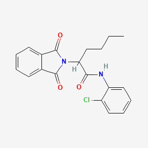 molecular formula C20H19ClN2O3 B3940736 N-(2-chlorophenyl)-2-(1,3-dioxo-1,3-dihydro-2H-isoindol-2-yl)hexanamide 