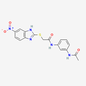 molecular formula C17H15N5O4S B3940750 N~1~-[3-(ACETYLAMINO)PHENYL]-2-[(5-NITRO-1H-1,3-BENZIMIDAZOL-2-YL)SULFANYL]ACETAMIDE 