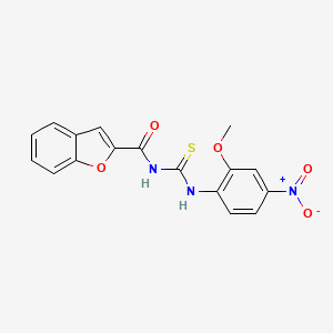 molecular formula C17H13N3O5S B3940780 N-[(2-methoxy-4-nitrophenyl)carbamothioyl]-1-benzofuran-2-carboxamide 