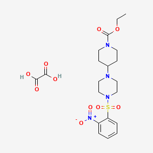 molecular formula C20H28N4O10S B3940786 Ethyl 4-[4-(2-nitrophenyl)sulfonylpiperazin-1-yl]piperidine-1-carboxylate;oxalic acid 