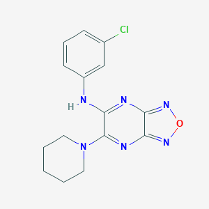 molecular formula C15H15ClN6O B394081 N-(3-CHLOROPHENYL)-6-(PIPERIDIN-1-YL)-[1,2,5]OXADIAZOLO[3,4-B]PYRAZIN-5-AMINE 