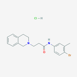 molecular formula C19H22BrClN2O B3940845 N-(4-bromo-3-methylphenyl)-3-(3,4-dihydro-2(1H)-isoquinolinyl)propanamide hydrochloride CAS No. 1052405-09-0