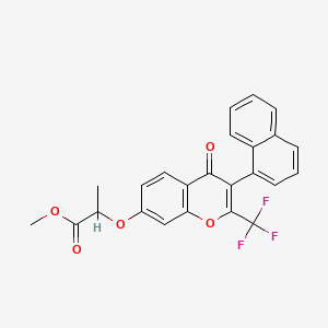 molecular formula C24H17F3O5 B3940880 methyl 2-{[3-(naphthalen-1-yl)-4-oxo-2-(trifluoromethyl)-4H-chromen-7-yl]oxy}propanoate 