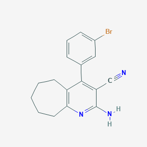 molecular formula C17H16BrN3 B394106 2-amino-4-(3-bromophenyl)-6,7,8,9-tetrahydro-5H-cyclohepta[b]pyridine-3-carbonitrile CAS No. 352311-83-2