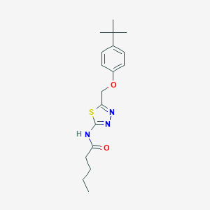 molecular formula C18H25N3O2S B394110 N-{5-[(4-tert-butylphenoxy)methyl]-1,3,4-thiadiazol-2-yl}pentanamide 
