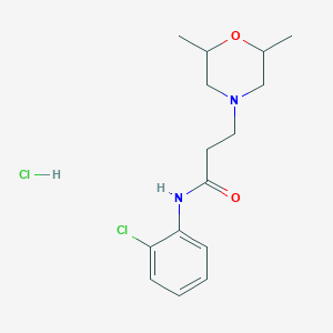 molecular formula C15H22Cl2N2O2 B3941132 N-(2-chlorophenyl)-3-(2,6-dimethylmorpholin-4-yl)propanamide;hydrochloride 