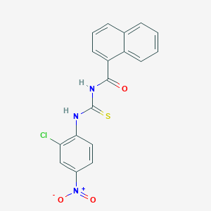 molecular formula C18H12ClN3O3S B3941370 N-[(2-chloro-4-nitrophenyl)carbamothioyl]naphthalene-1-carboxamide 