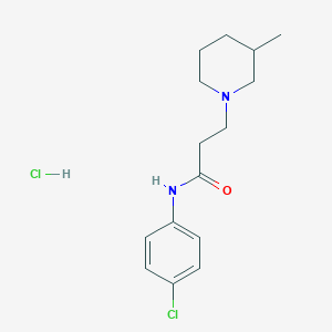 molecular formula C15H22Cl2N2O B3941416 N-(4-chlorophenyl)-3-(3-methylpiperidin-1-yl)propanamide;hydrochloride 