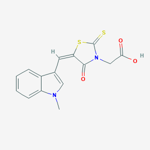 molecular formula C15H12N2O3S2 B394146 {5-[(1-methyl-1H-indol-3-yl)methylene]-4-oxo-2-thioxo-1,3-thiazolidin-3-yl}acetic acid 