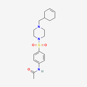 molecular formula C19H27N3O3S B3941492 N-(4-{[4-(3-cyclohexen-1-ylmethyl)-1-piperazinyl]sulfonyl}phenyl)acetamide 