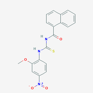 molecular formula C19H15N3O4S B3941529 N-[(2-methoxy-4-nitrophenyl)carbamothioyl]naphthalene-1-carboxamide 