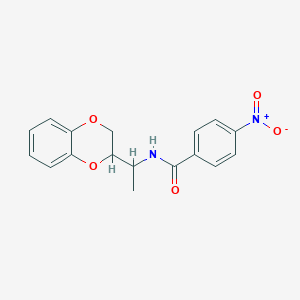 molecular formula C17H16N2O5 B3941536 N-[1-(2,3-dihydro-1,4-benzodioxin-2-yl)ethyl]-4-nitrobenzamide 