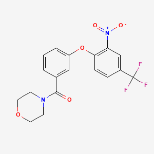molecular formula C18H15F3N2O5 B3941619 Morpholin-4-yl-[3-[2-nitro-4-(trifluoromethyl)phenoxy]phenyl]methanone 