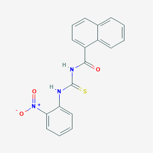 molecular formula C18H13N3O3S B3941647 N-[(2-nitrophenyl)carbamothioyl]naphthalene-1-carboxamide 