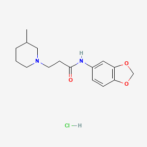molecular formula C16H23ClN2O3 B3941730 N-(1,3-benzodioxol-5-yl)-3-(3-methylpiperidin-1-yl)propanamide;hydrochloride 