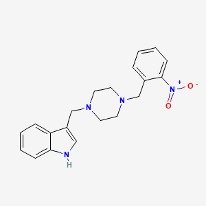 molecular formula C20H22N4O2 B3941810 3-{[4-(2-NITROBENZYL)PIPERAZINO]METHYL}-1H-INDOLE 