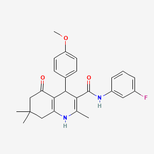 molecular formula C26H27FN2O3 B3941918 N-(3-fluorophenyl)-4-(4-methoxyphenyl)-2,7,7-trimethyl-5-oxo-1,4,5,6,7,8-hexahydroquinoline-3-carboxamide 
