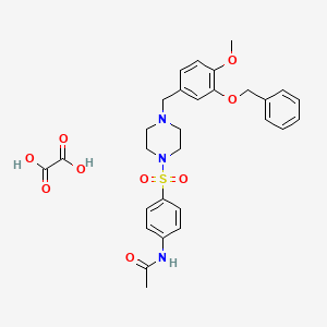 molecular formula C29H33N3O9S B3942123 N-[4-[4-[(4-methoxy-3-phenylmethoxyphenyl)methyl]piperazin-1-yl]sulfonylphenyl]acetamide;oxalic acid 