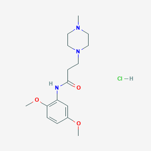 molecular formula C16H26ClN3O3 B3942185 N-(2,5-dimethoxyphenyl)-3-(4-methyl-1-piperazinyl)propanamide hydrochloride 