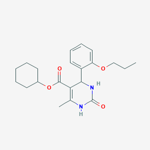 molecular formula C21H28N2O4 B394230 Cyclohexyl 6-methyl-2-oxo-4-(2-propoxyphenyl)-1,2,3,4-tetrahydropyrimidine-5-carboxylate 