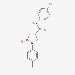 molecular formula C18H17BrN2O2 B3942326 N-(4-bromophenyl)-1-(4-methylphenyl)-5-oxopyrrolidine-3-carboxamide 