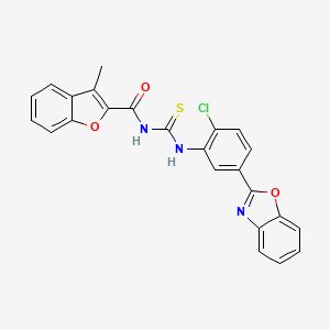 molecular formula C24H16ClN3O3S B3942377 N-{[5-(1,3-benzoxazol-2-yl)-2-chlorophenyl]carbamothioyl}-3-methyl-1-benzofuran-2-carboxamide 