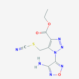 molecular formula C9H9N7O3S B394243 ethyl 1-(4-amino-1,2,5-oxadiazol-3-yl)-5-(thiocyanatomethyl)-1H-1,2,3-triazole-4-carboxylate CAS No. 312267-28-0