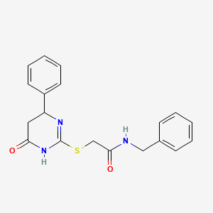molecular formula C19H19N3O2S B3942560 N-benzyl-2-[(4-oxo-6-phenyl-1,4,5,6-tetrahydropyrimidin-2-yl)sulfanyl]acetamide 