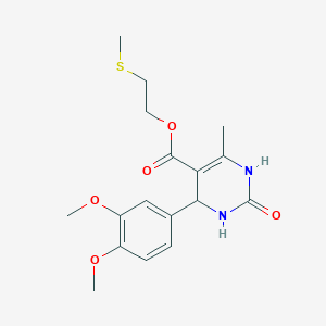 molecular formula C17H22N2O5S B394257 2-(methylsulfanyl)ethyl 4-(3,4-dimethoxyphenyl)-6-methyl-2-oxo-1,2,3,4-tetrahydropyrimidine-5-carboxylate 
