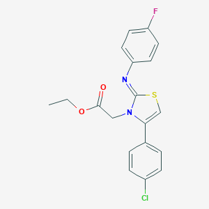 molecular formula C19H16ClFN2O2S B394259 ETHYL 2-[(2Z)-4-(4-CHLOROPHENYL)-2-[(4-FLUOROPHENYL)IMINO]-2,3-DIHYDRO-1,3-THIAZOL-3-YL]ACETATE 