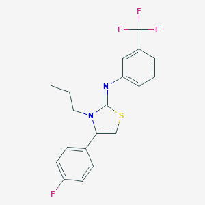 molecular formula C19H16F4N2S B394289 (2Z)-4-(4-FLUOROPHENYL)-3-PROPYL-N-[3-(TRIFLUOROMETHYL)PHENYL]-2,3-DIHYDRO-1,3-THIAZOL-2-IMINE 