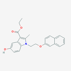 molecular formula C24H23NO4 B394330 ethyl 5-hydroxy-2-methyl-1-[2-(naphthalen-2-yloxy)ethyl]-1H-indole-3-carboxylate 