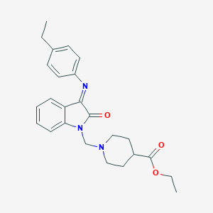 molecular formula C25H29N3O3 B394332 Ethyl 1-[[3-(4-ethylphenyl)imino-2-oxoindol-1-yl]methyl]piperidine-4-carboxylate CAS No. 312280-50-5