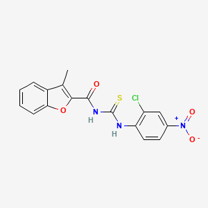 molecular formula C17H12ClN3O4S B3943355 N-{[(2-chloro-4-nitrophenyl)amino]carbonothioyl}-3-methyl-1-benzofuran-2-carboxamide 